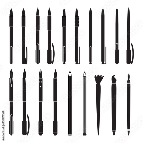 Writing tools set. Vector.