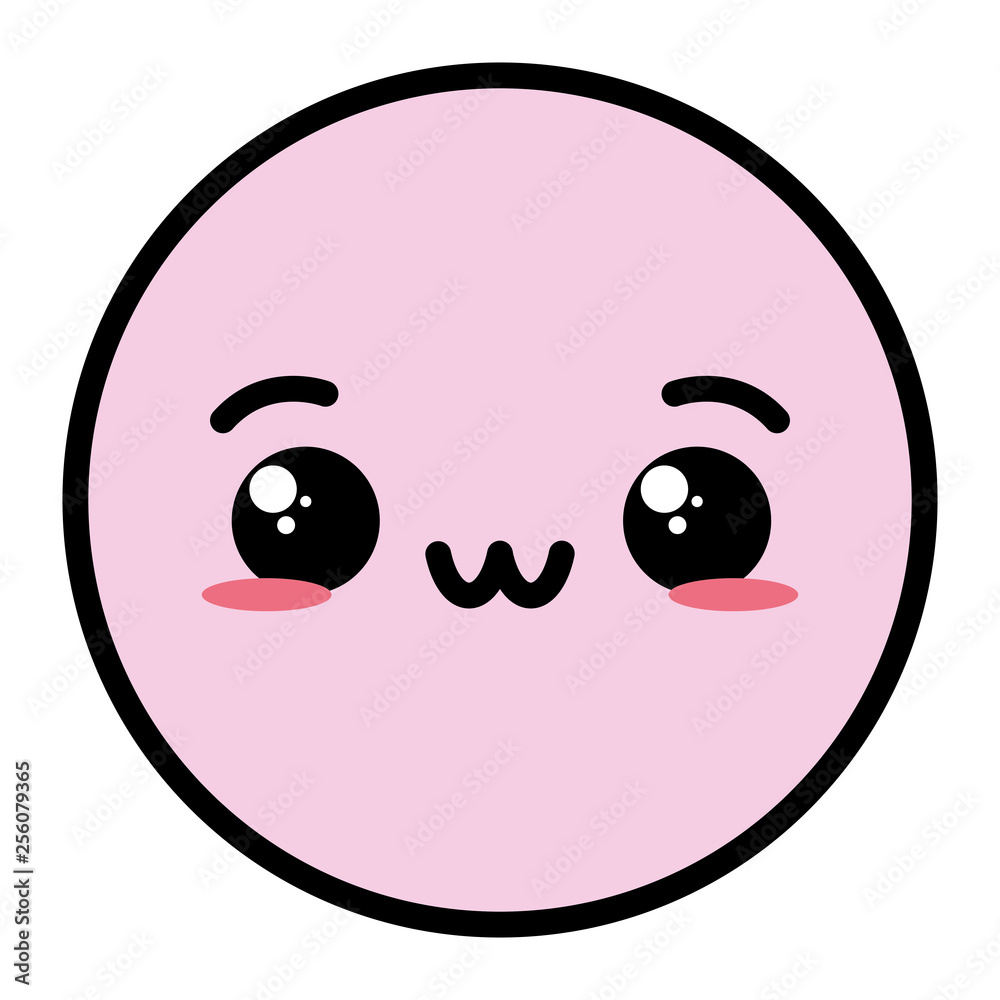 Fototapeta premium kawaii emoji cartoon face