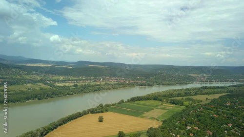 Landscape with river Danube photo