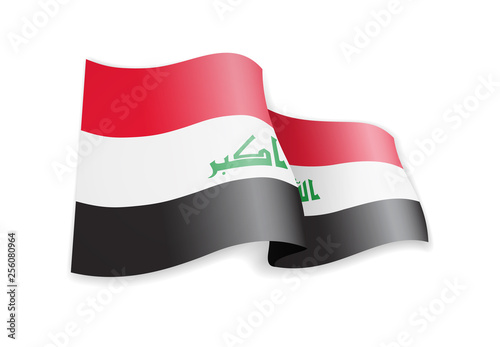 Free Download Iraq flag in the wind. Flag on white vector illustration - GFXLoad