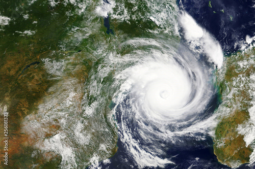 Cyclone Idai heading towards Mozambique and Zimbabwe in 2019 - Elements of this image furnished by NASA photo