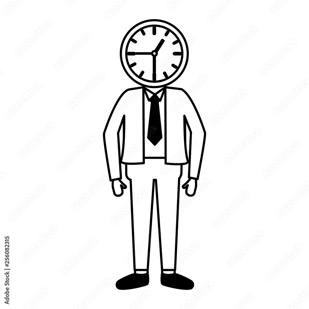 businessman with clock time businessman with clock time