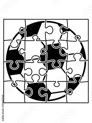 puzzle fußball spielen ball verein sport kicken rund teil puzzlespiel puzzleteil puzzlestück puzzeln form logo spaß bild design cool umriss hobby photo