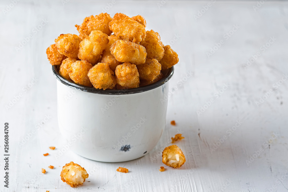 rustic fried golden potato tater tots