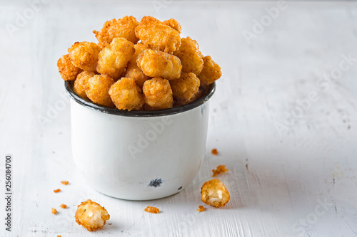 rustic fried golden potato tater tots photo