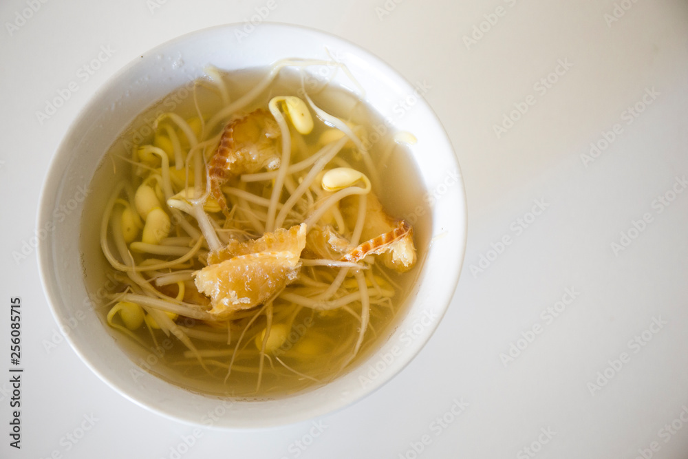 Korean food soup which is called Hwangtae Kongnamul guk Korean food soup which is called Hwangtae Kongnamul guk