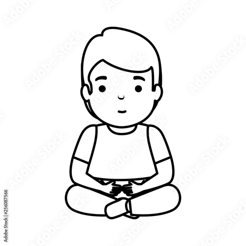 young man seated avatar character