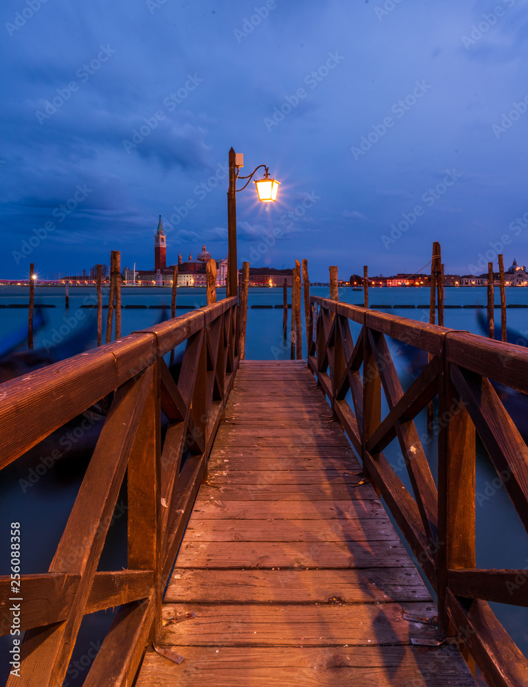Venice Italy Pier at Night