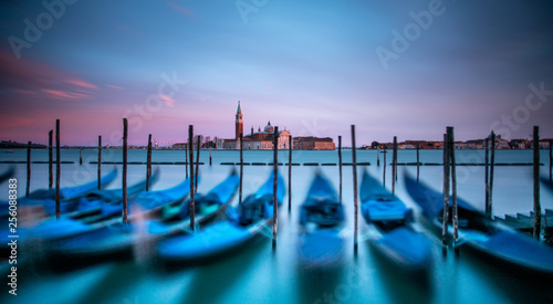 Venice Italy Long exposure photography with gondolas view