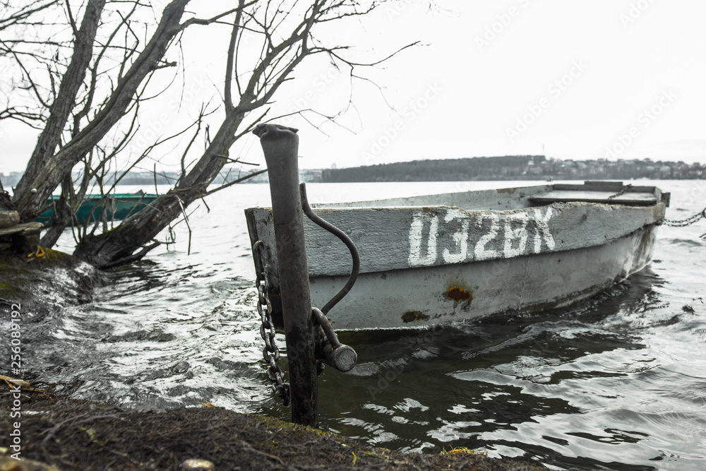 Fototapeta premium abandoned boats background wallpapers