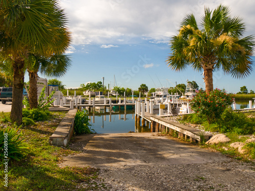 Marina boat ramp in Apalachicola Florida