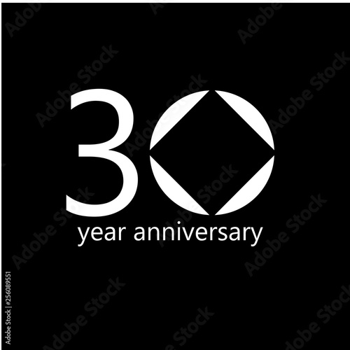 30 Year Anniversary Vector Template Design Illustration