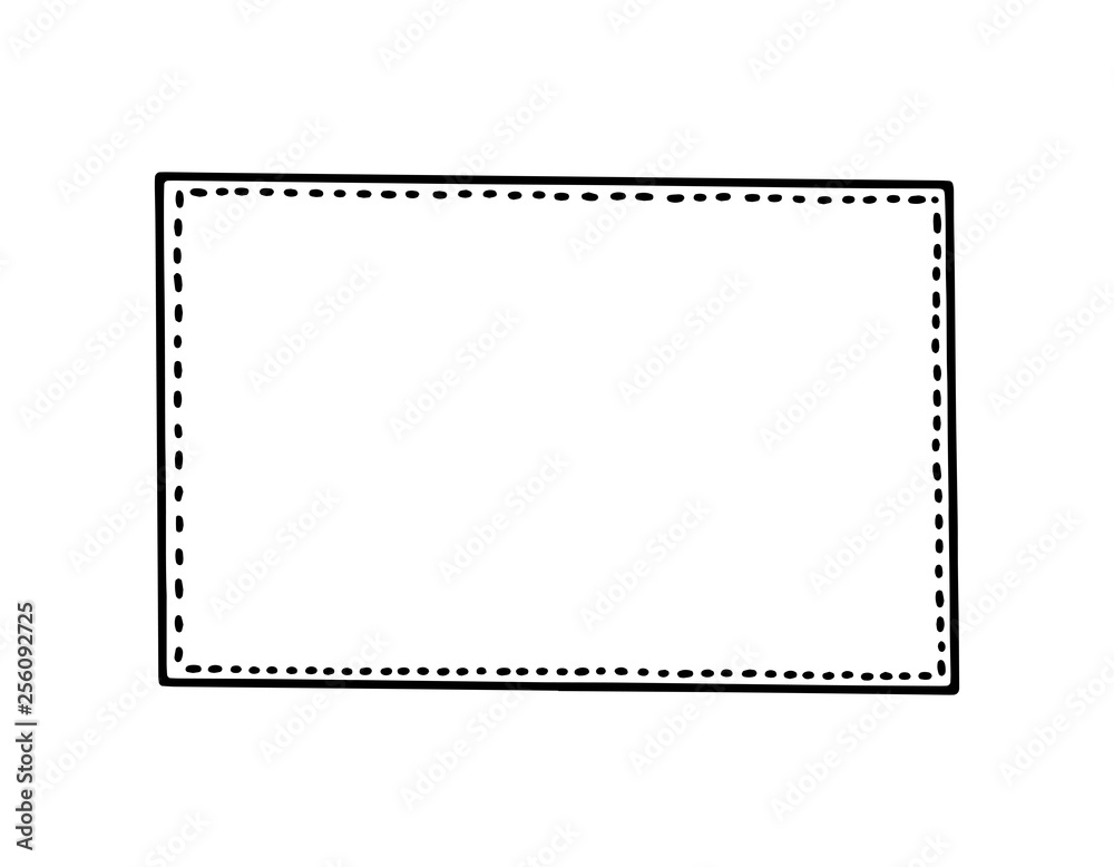 Fototapeta Simple inky hand drawn isolated vector outline picture frame element
