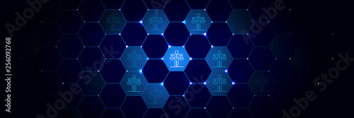 Law, protection icon from General data project set in the technological