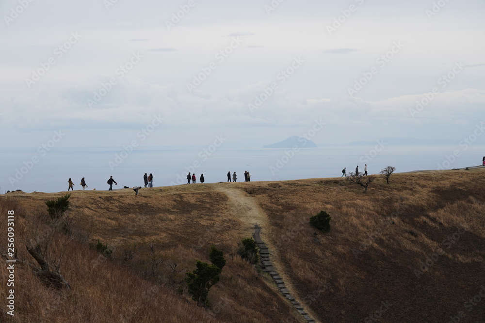 Hiking people in Mt.Omuro Ito city Shizuoka Hiking people in Mt.Omuro Ito city Shizuoka