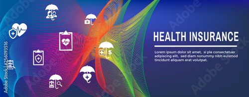 Insurance Web Header Banner - Covers homeowners, medical, life, and vehicle insurance