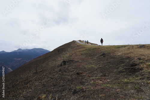 Hiking people in Mt.Omuro Ito city Shizuoka 
