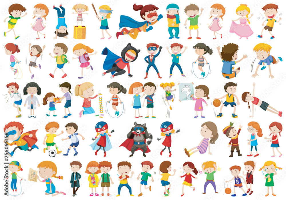 Fototapeta premium Set of children character