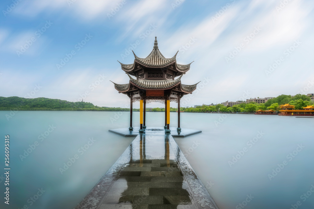 The Old Pavilion and Landscape Scenery of West Lake.. The Old Pavilion and Landscape Scenery of West Lake..