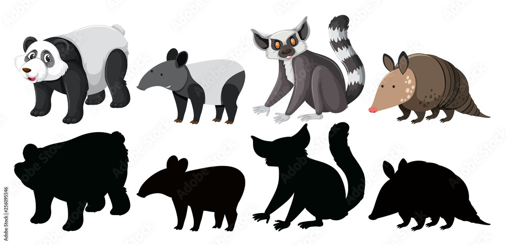 Set of exotic animals character