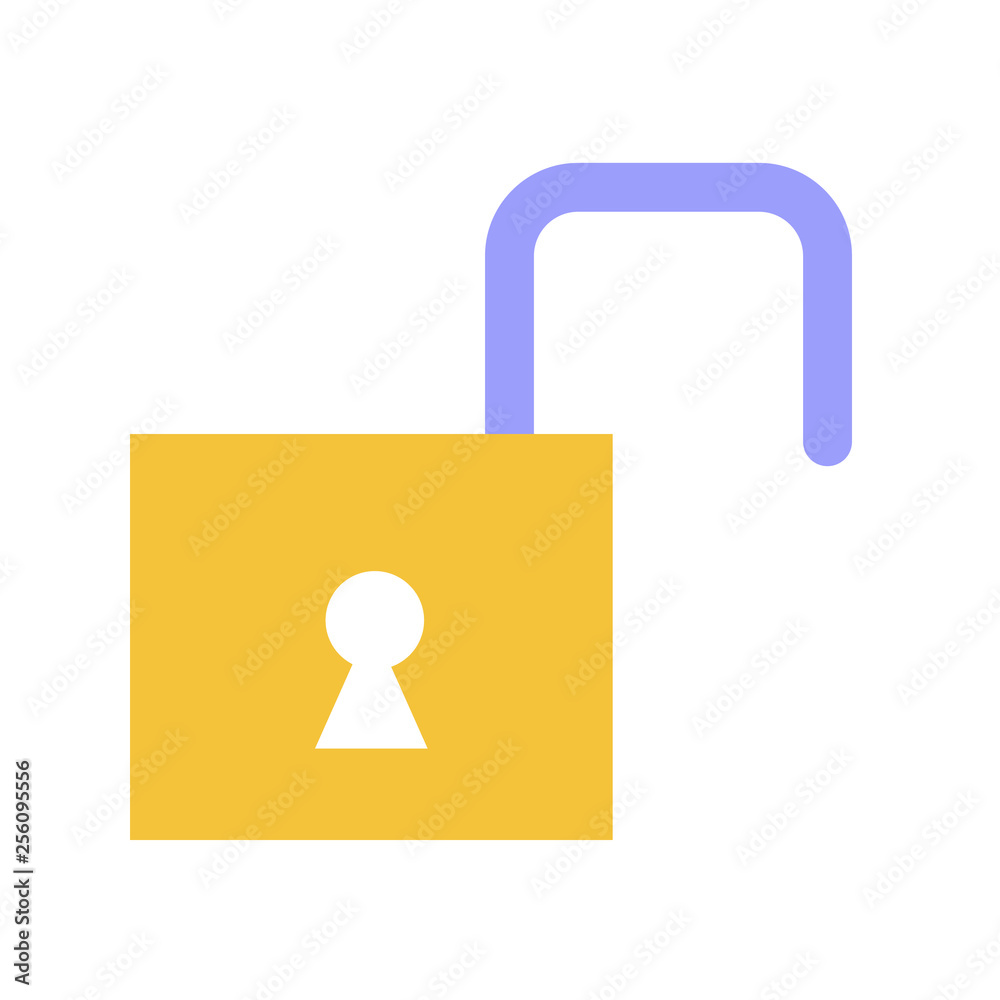 Unlocked icon flat illustration Unlocked icon flat illustration