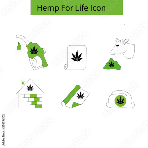 Template hemp icon 2