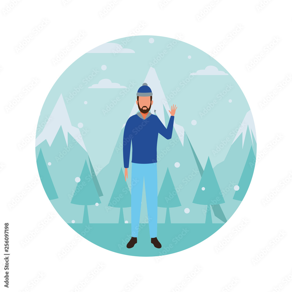 man wearing winter clothes