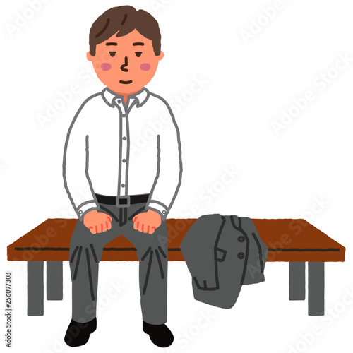 ベンチに座るサラリーマンのイラスト Stock Vector Adobe Stock