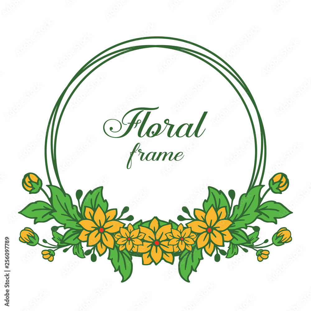 Fototapeta premium Vector illustration design artwork orange floral frame