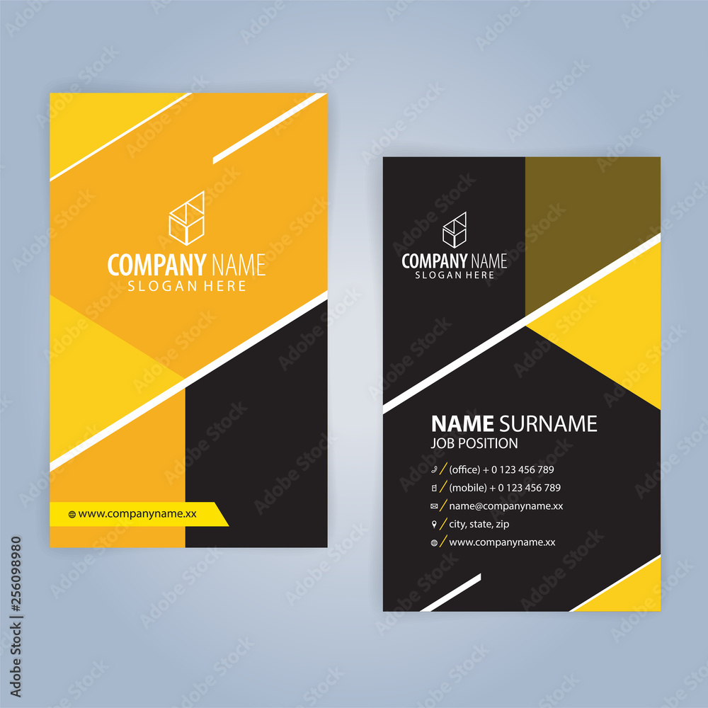 Yellow and Black modern business card template, Illustration Vector 10 Yellow and Black modern business card template, Illustration Vector 10