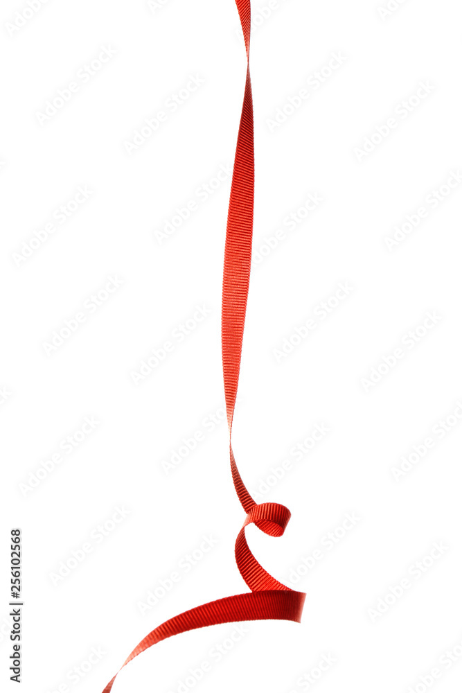 Beautiful satin ribbon on white background. Decor element Beautiful satin ribbon on white background. Decor element