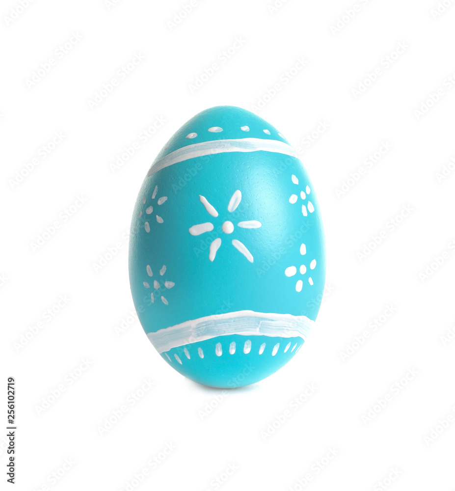 Beautiful painted Easter egg on white background Beautiful painted Easter egg on white background
