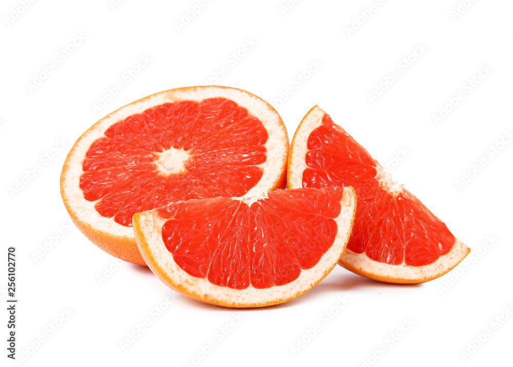 Ripe grapefruit on white background. Fresh fruit Ripe grapefruit on white background. Fresh fruit