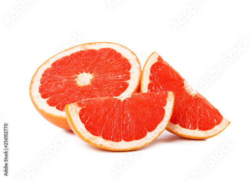 Ripe grapefruit on white background. Fresh fruit