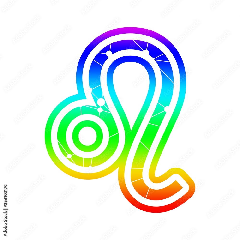 Zodiac symbol textured by connected lines with dots pattern. Sign of the Lion Zodiac symbol textured by connected lines with dots pattern. Sign of the Lion
