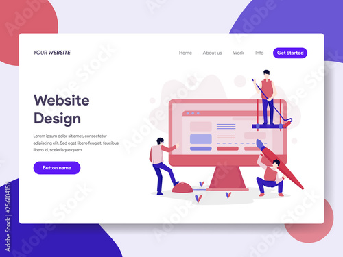 Landing page template of Website Design Illustration Concept. Isometric flat design concept of web page design for website and mobile website.Vector illustration
