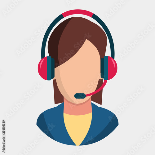 customer service or technical support woman vector illustration symbol