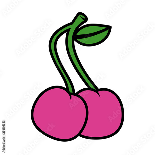 fresh cherries fruit icon