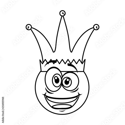 crazy emoticon face with jester hat fools day