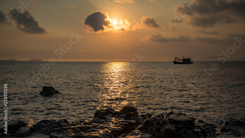 Landscape of the sea at sunset