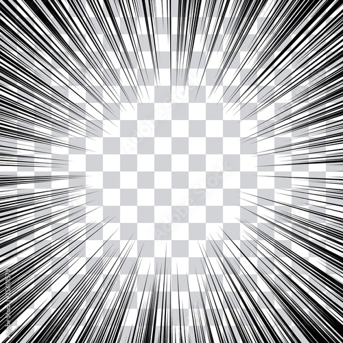 Comic book action lines. Speed lines Manga frame