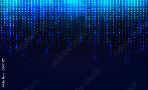 The background of falling luminous particle. Blue background with a sparkling blue dots composition. Eps10 vector illustration.