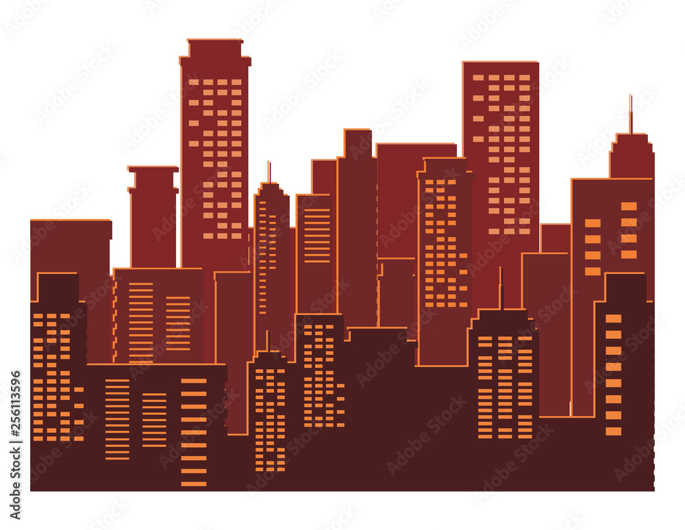 buildings metropolis cityscape scene
