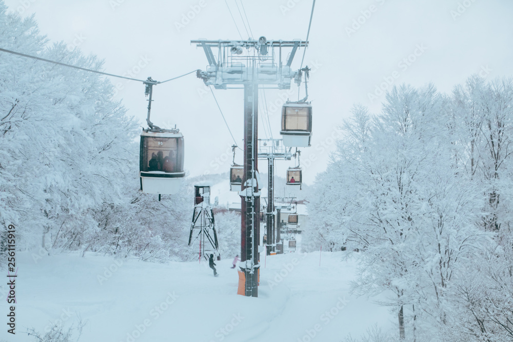Landscape and Mountain view of Nozawa Onsen in winter , Nagano, Japan. Landscape and Mountain view of Nozawa Onsen in winter , Nagano, Japan.