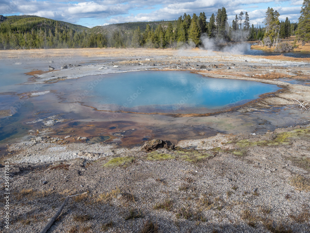 Aquamarine Colored Geyser in Yellowstone National Park