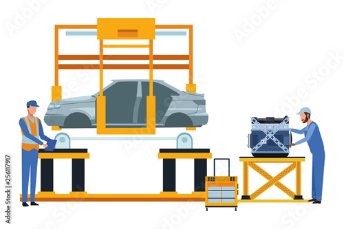 industry car manufacturing cartoon