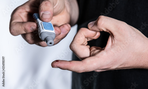 blood sugar test finger prick test and blood sample