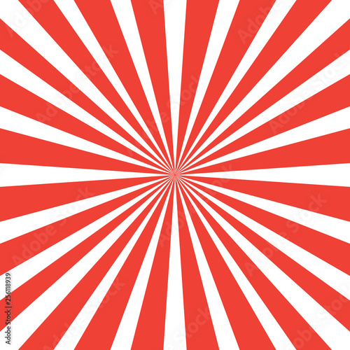 Creative graphic Sunburst red color stripe on white background