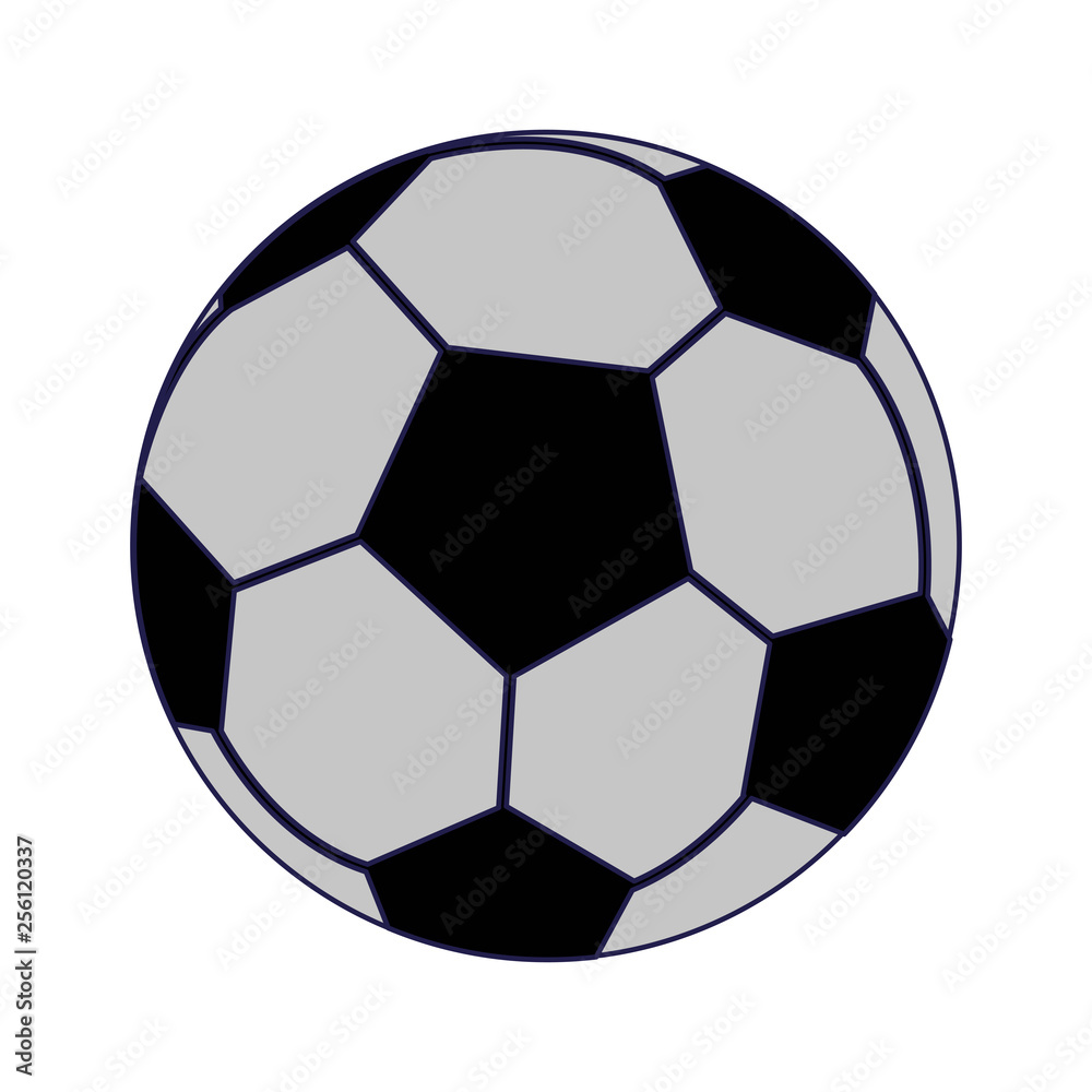 Soccer ball isolated blue lines