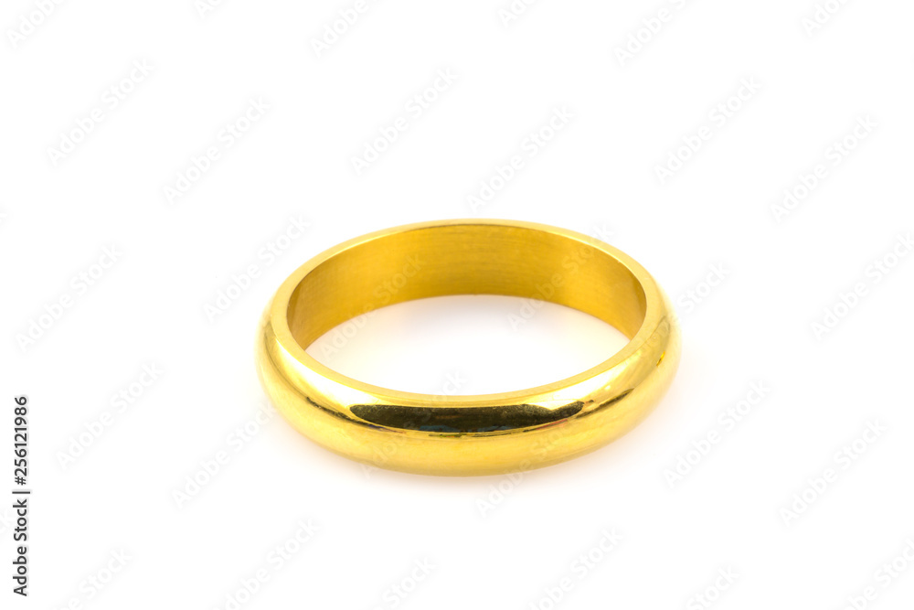 Close up of two gold rings for wedding isolated on white Close up of two gold rings for wedding isolated on white